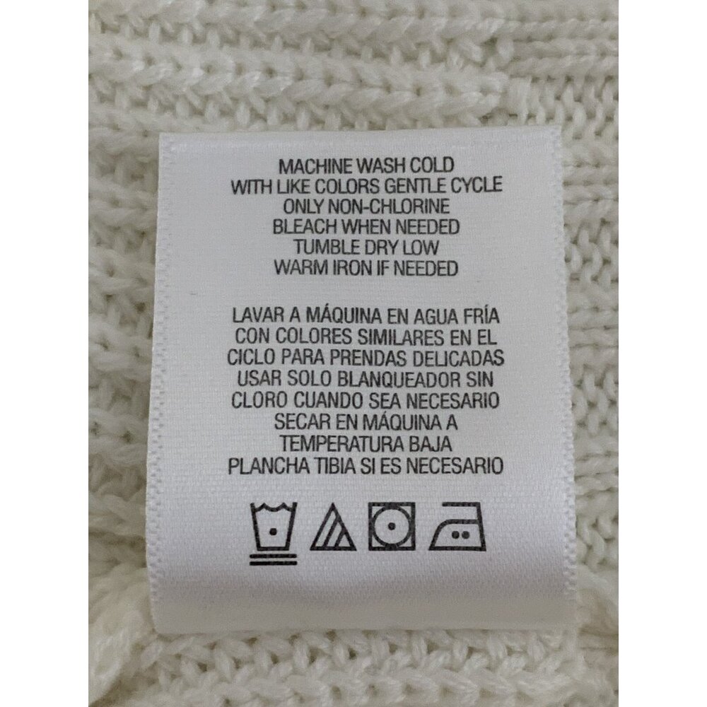 Olivia Warren Lace-Up Cream Knit Sweater With Oversized Eyelets & Ties Large - Picture 10 of 11